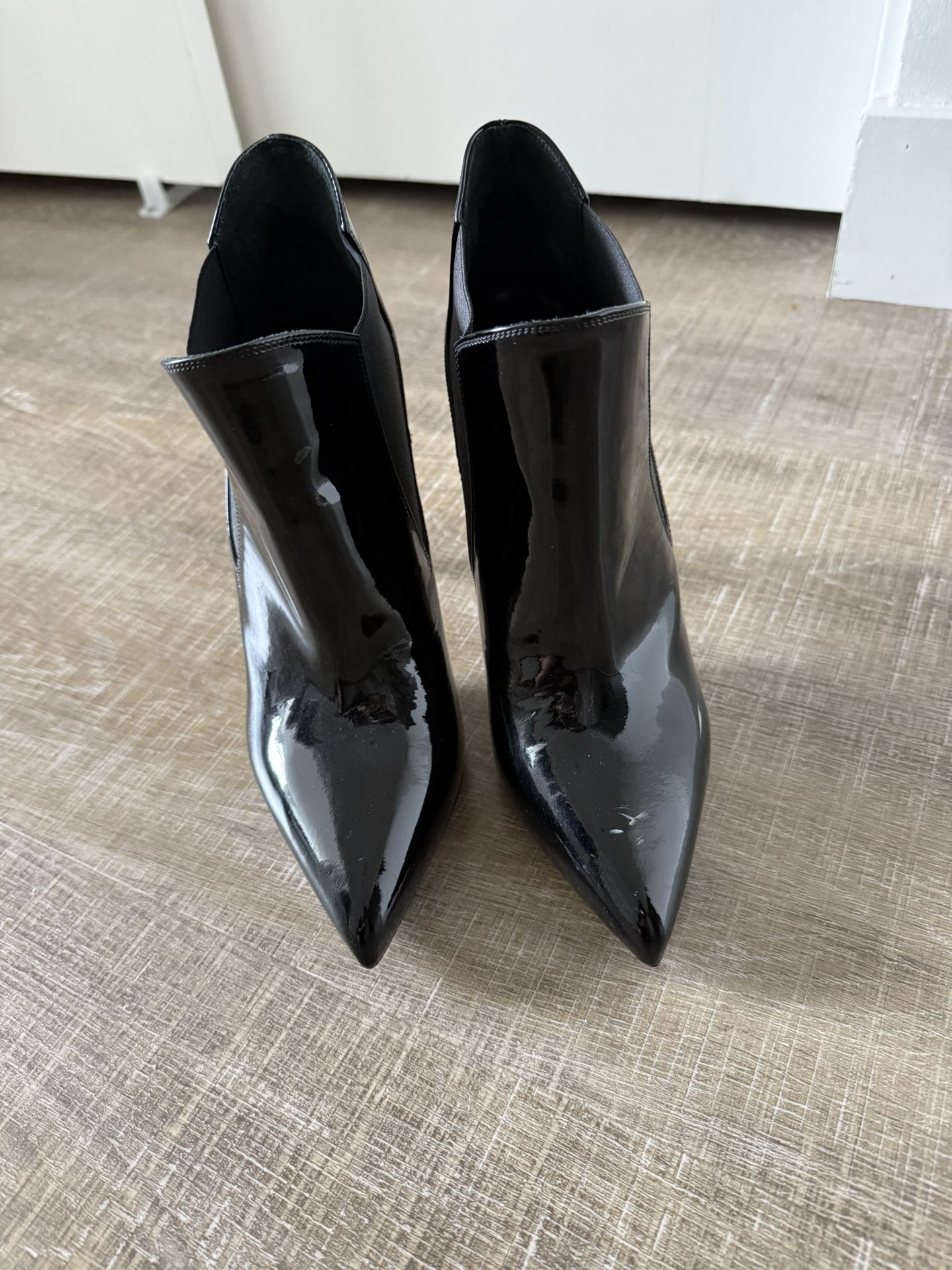 YSL Black Patent Booties