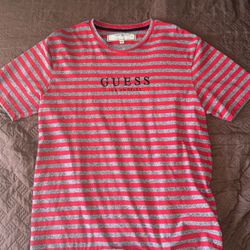 Guess Shirt Red And Gray