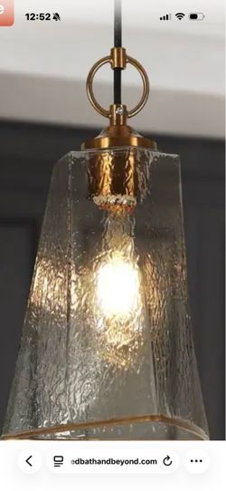 Glass Pendant Light with Brass Finish
