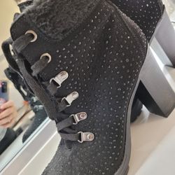 Sparkly  Rhinestone Block Heel Boots