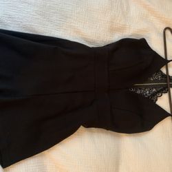 Black Fitted Club Romper, Size Small 