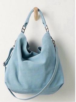 Free People Suede Slouchy Bag - Salt Water NWT
