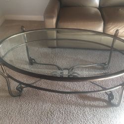 Metal Glass Coffee Table Inside/ Outside