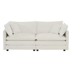Brand New Sealed White Chenille 2 Seat Loveseat Sofa with Pillows