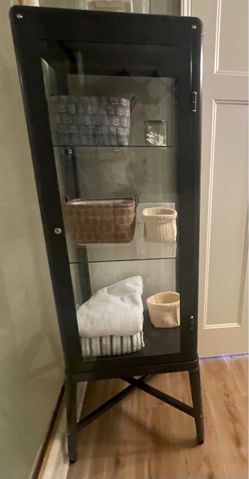 Metal and glass medicine cabinet