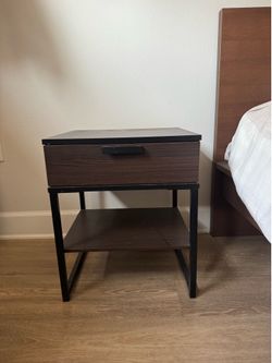 Wooden Nightstand with Drawer