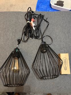 2 Plug-in Pendant Lights
