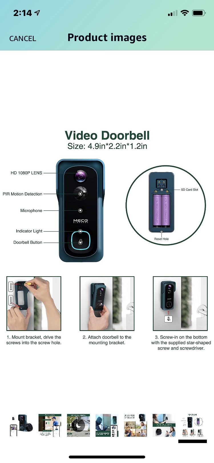 Video Door Phone Installation included