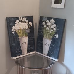 Kathryn White Curated Collection Art, "White Narcissus Tulips No. 3, No. 4 Set(2) Wall Decor