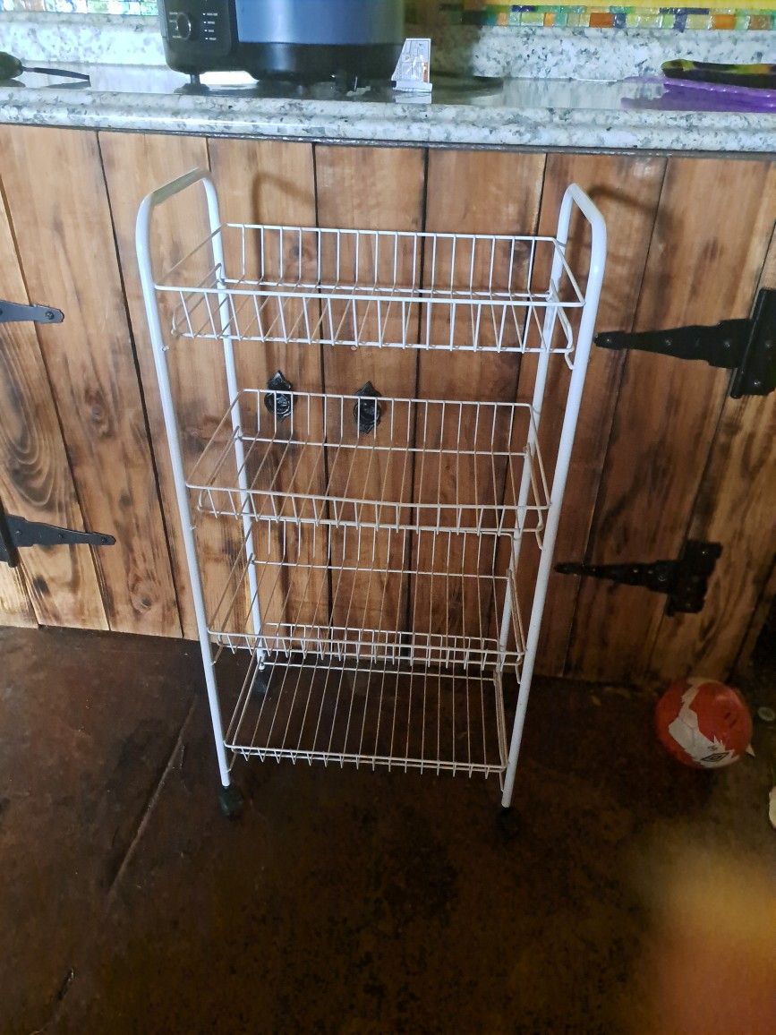 White Metal Storage Rack