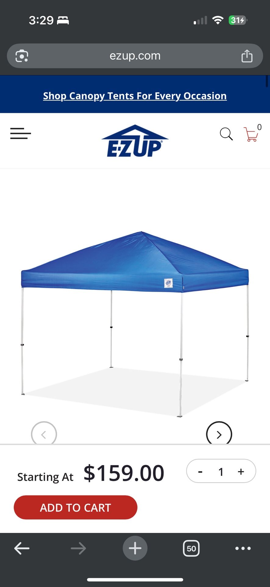 10x10 Ezup Canopy With Bag Brand New Never Used