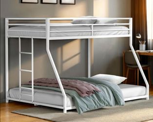 Brand New White Twin Over Full Solid Metal Bunk Bed