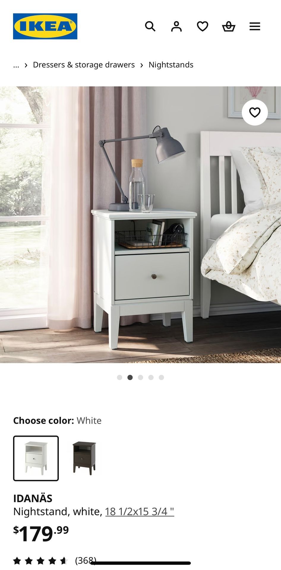 Ikea White Nightstands (Set of 2)
