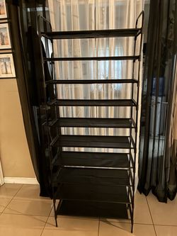 10 Tier Shoe Rack / Black …