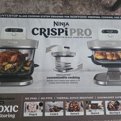 Ninja Crispi Pro 6-in-1 Glass Air Fryer | 450°F, Nontoxic, 6qt & 2.5qt Containers & Lids | Microwave, Freezer, Dishwasher Safe | Max Crisp, Air Fry, B