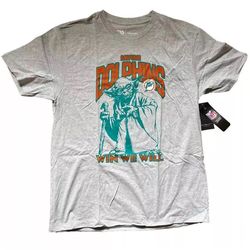 Miami Dolphins Shirt Mens Large Grey Star Wars YODA  Junk Food New