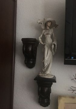 (2) 9”Lx5”Dx 4”W wall Dark wood decorative wall shelves