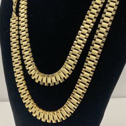 10K gold Rolex Necklace , 10KT Gold chain Real Gold, Oro 10 KT Cadena 10 K