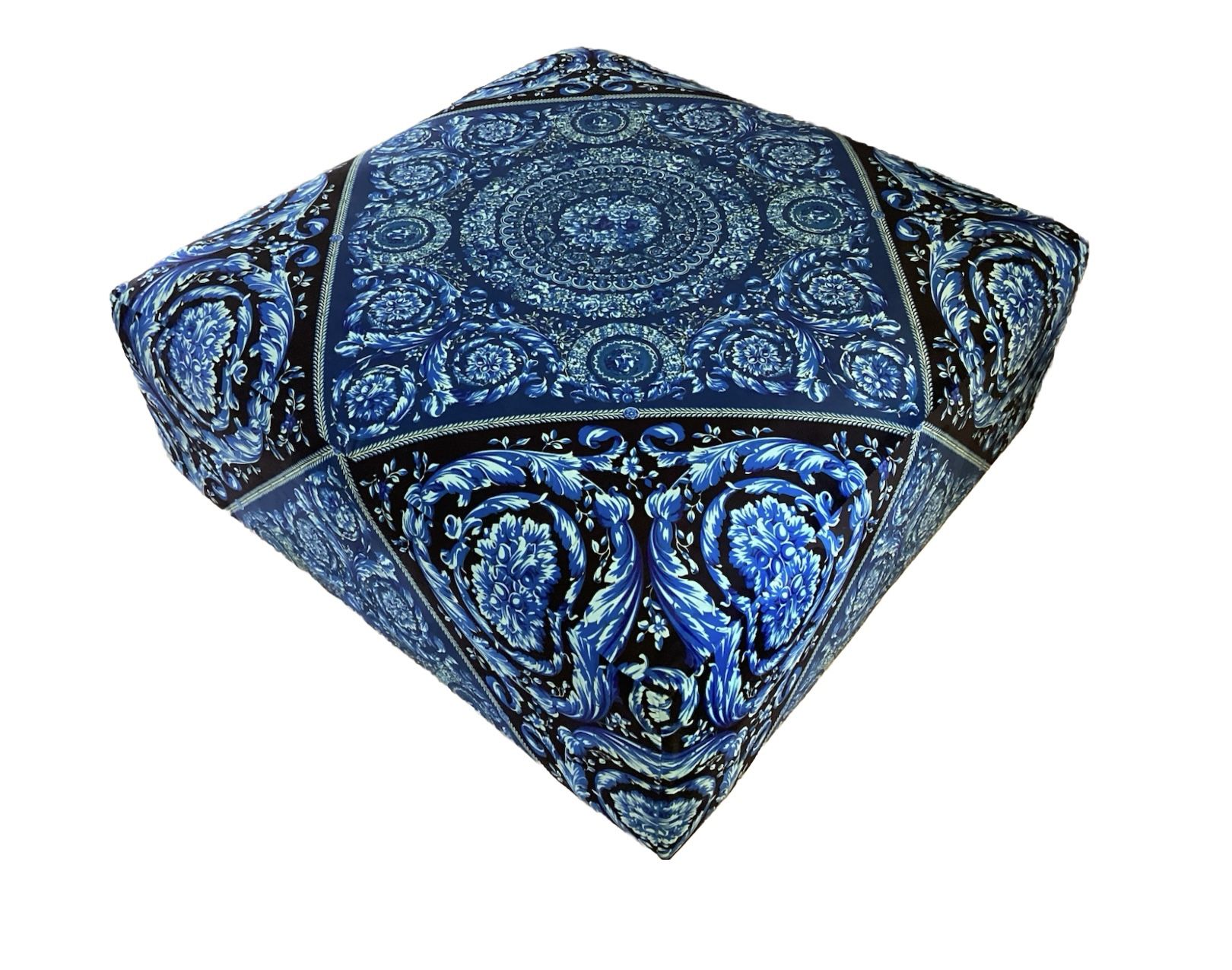 Large Custom Made Versace Ottoman 38”square