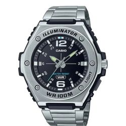 Casio Men's LUXURY WATCH Heavy Duty SILVER Bezel + HIGH QUALITY * MWA100HD-1