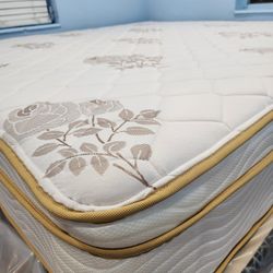 New King Mattress And Box Springs Bed Frame  Is Not Included 