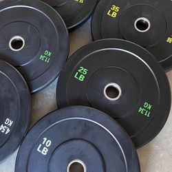 Brand New In Box Bumper Plates. Only 1.25 Per Pound 