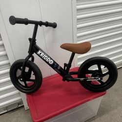 KRIDDO Toddler Balance Bike 18 Months to 5 Years Old, 12” Tires Black