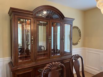 Dining room table chairs cabinet and sideboard set