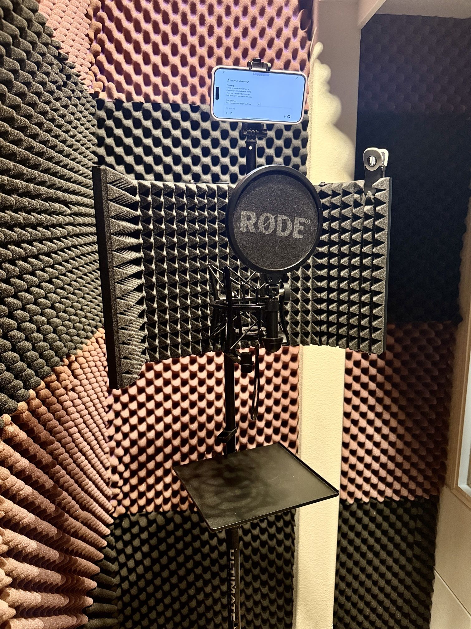 Studio Mic Stand with RODE PSM1 Shock Mount & Phone Holder