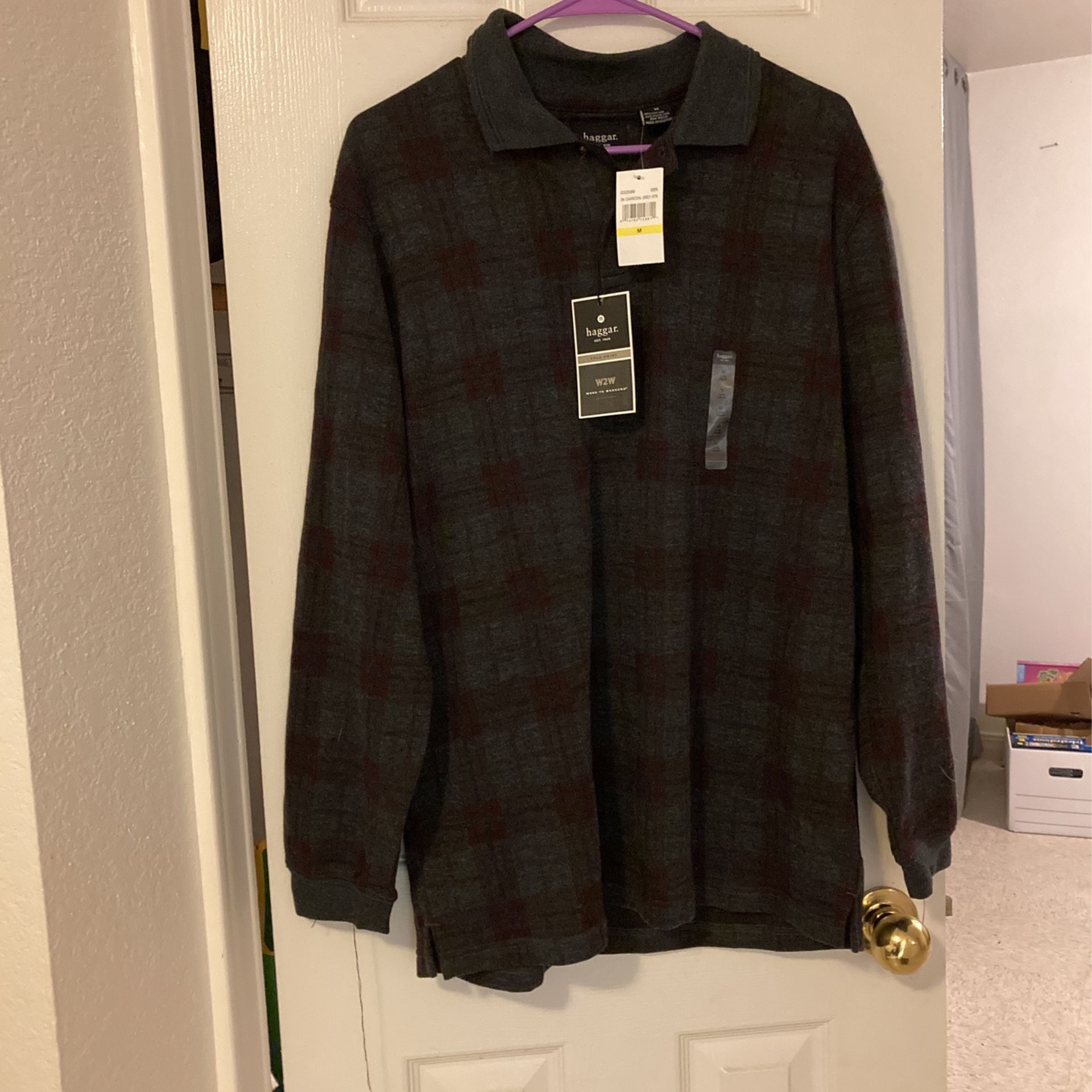 Men’s Long Sleeve Polo Shirt Size M