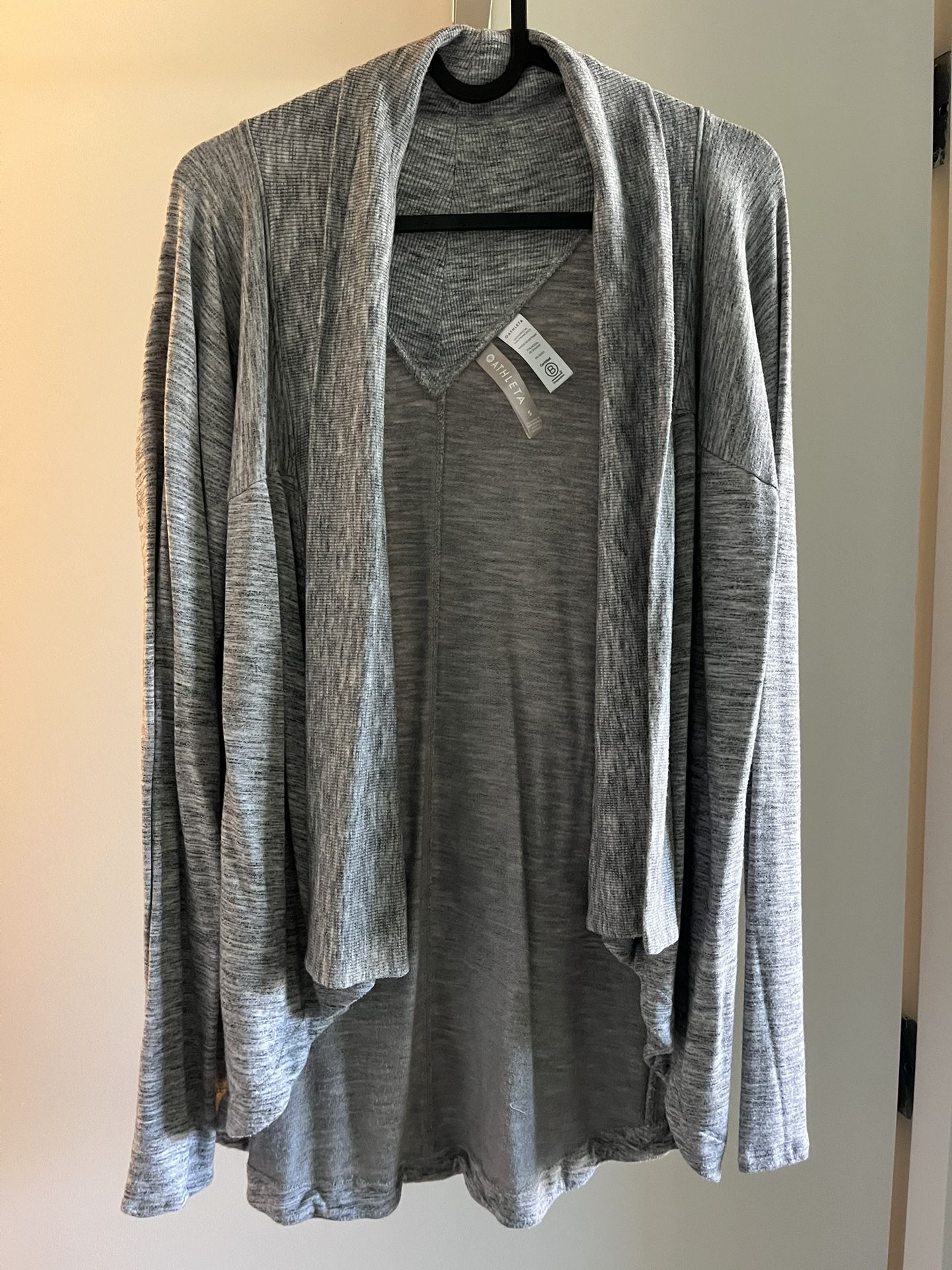 Athleta Pranayama Restore Ribwrap Cardigan Grey
