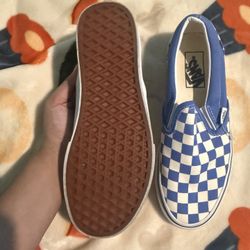 Vans Women 7.5 Lavender And White Checkered 