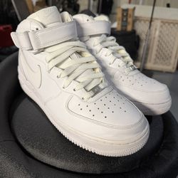 NIKE Air Force 1 Mid '07 Triple White Men's Sneakers CW2289-111 Size 9.5