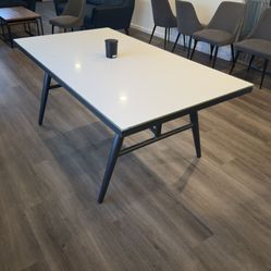 Dining Table With White Glass Top $100