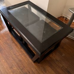 Black Coffee Table With Ottomans 