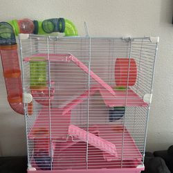 Pink Hamster Cage