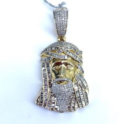 10Kt Yellow Gold Diamond Jesus Pendant 7.70g 190835/13