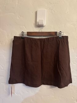 Brown Linen and Cotton Skort - XL