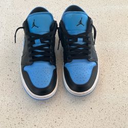 Blue And Black Jordan 1 Lows Size 9.5