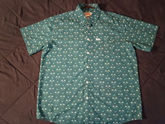 Dixxon Two Palms Shirt XL Men Blue D Lite Sport Stretch Short Sleeve Discontinued