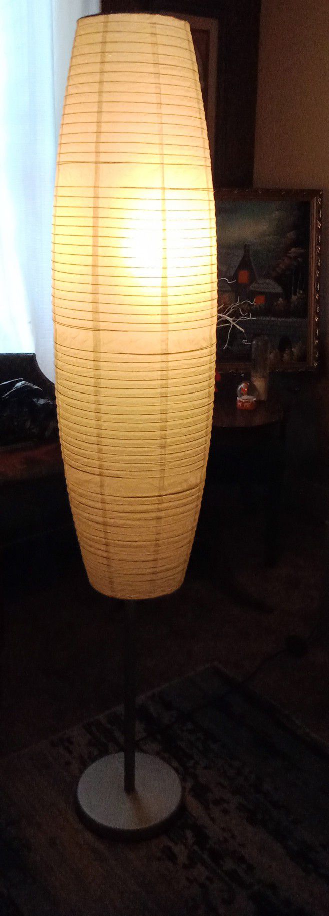 VINTAGE FLOOR LAMP WITH RICE PAPER SHADE!