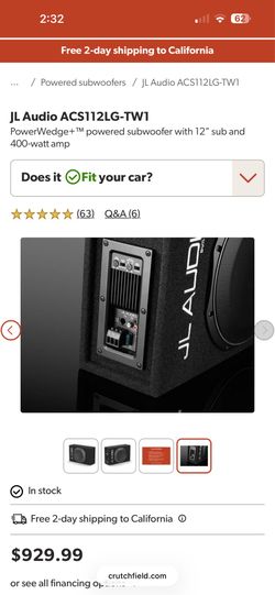 JL Audio ACP112LG-TW1 Amplified MicroSub+ with single 12TW1