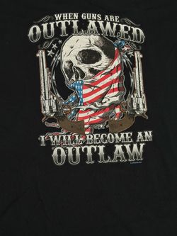 American flag bandana, two revolvers XL "When Guns Are Outlawed I Will Become An Outlaw".