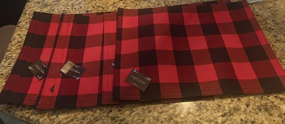 New Set Of 6 Plaid Placemats