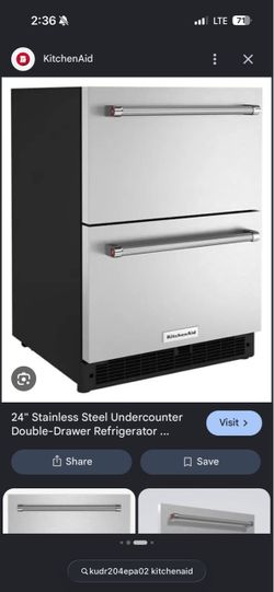 Kitchenaid 24-inch under counter refrigerator