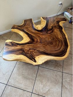 🔥 One-of-a-Kind Monkeypod Wood Coffee Table – Live Edge – Solid Wood 🔥