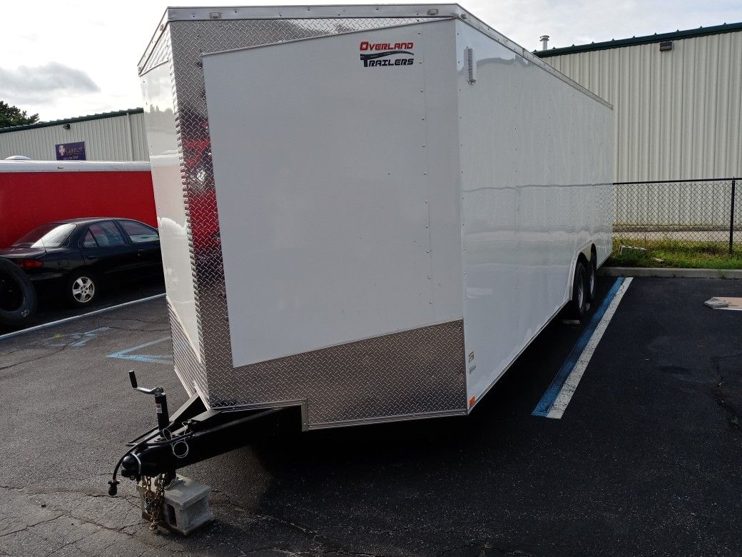 8.5 X 24ft Enclosed Vnose Trailer-Car Truck Motorcycle ATV UTV Moving Traveling Storage Cargo