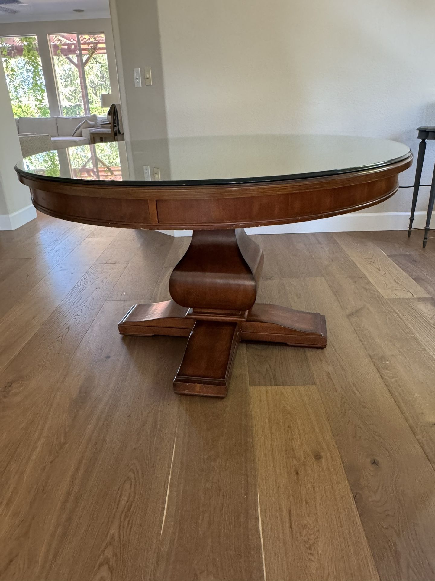 Solid Wood Table & 4 Armchairs