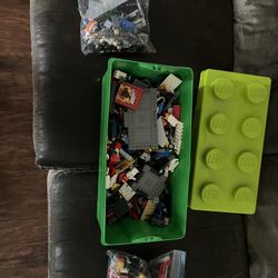 Box Of Legos And Lego Race Car