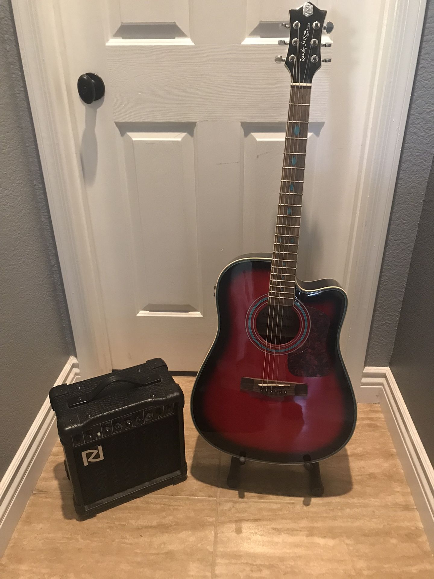 Randy Jackson Acoustic/Electric Guitar With 15W Amp